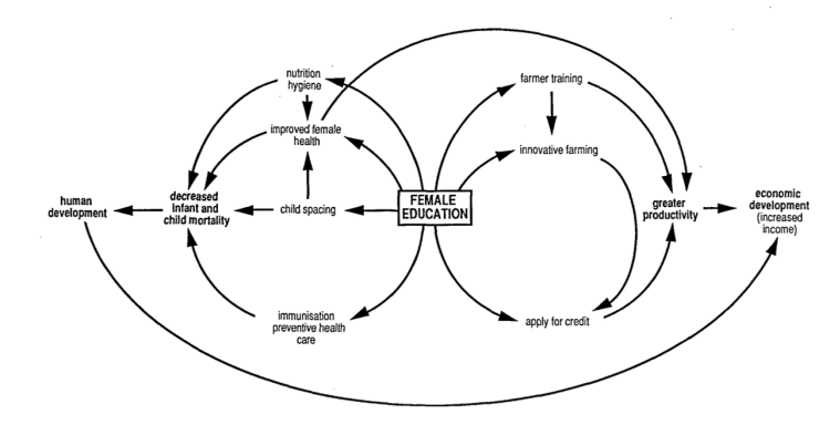 The linkages between female education, human development and economic development